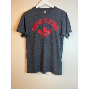 Adidas DC United Gray Red Graphic Tee Crew Neck Mens Small